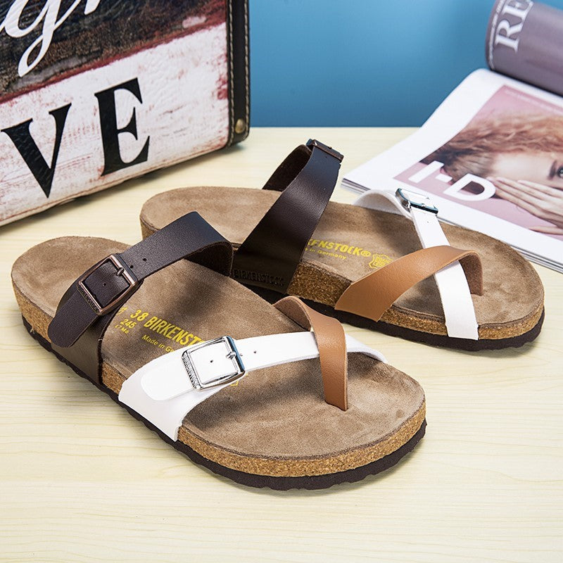 Summer Flat Sandals for Men and Women - Cork Slide Ons