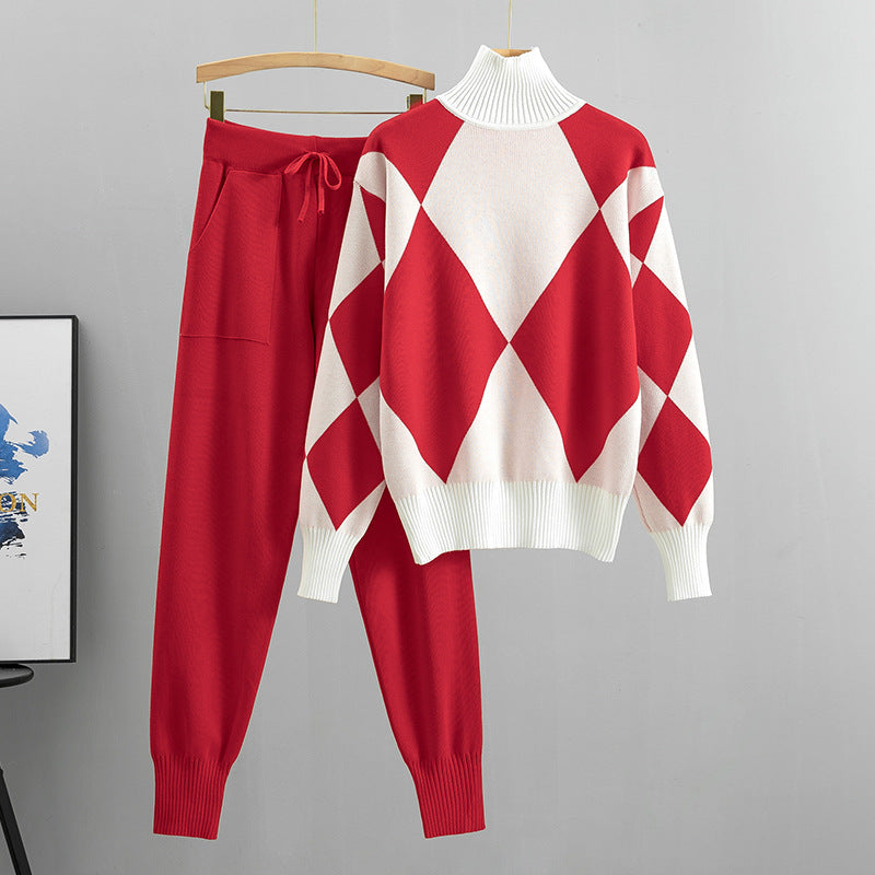 European Fashion Knit Two-Piece Set for Women