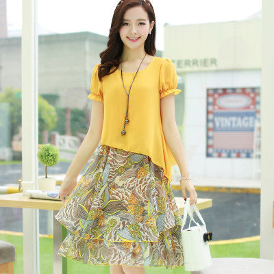 Chiffon Floral Midi Dress for Women - Summer 2019