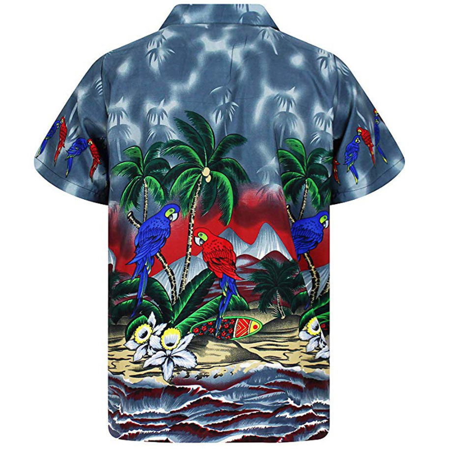 Men's Hawaiian Style Loose Fit Printed Shirt