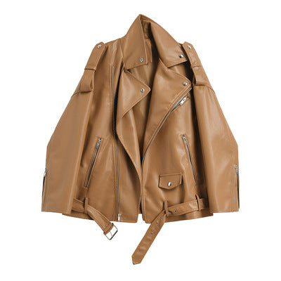 Vintage Brown Leather Jacket for Women - Spring 2021
