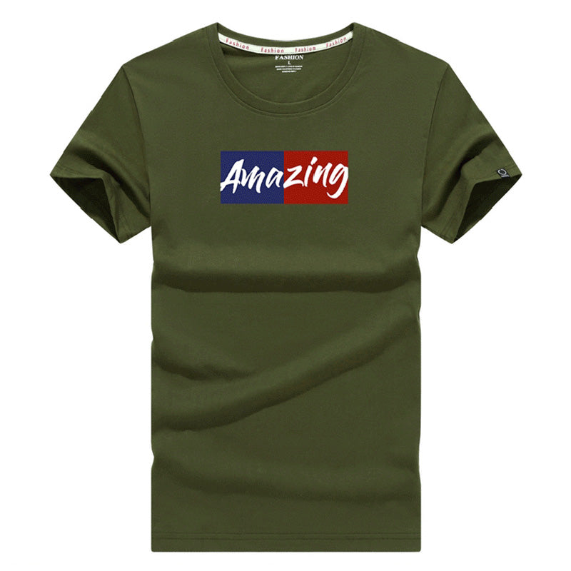 Men's Casual Solid Short Sleeve Cotton T-Shirt