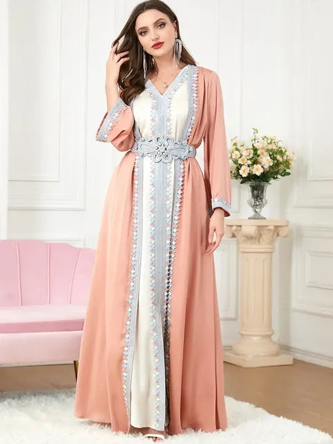 The Maroc Brodé Abaya Two-Piece Set | Evarisluxe