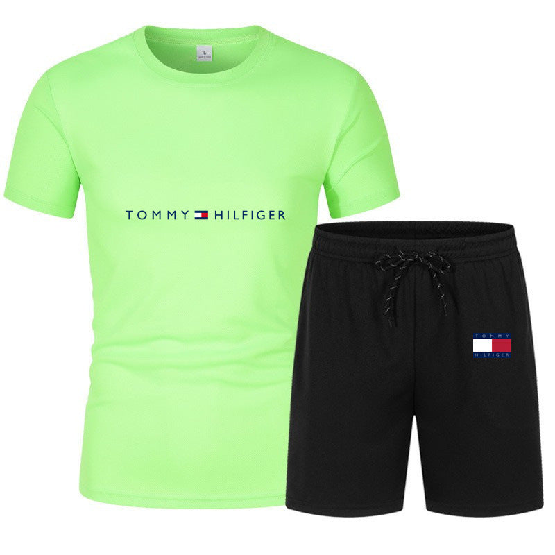 Men's Sports Set: Mesh T-Shirt & Shorts for Training