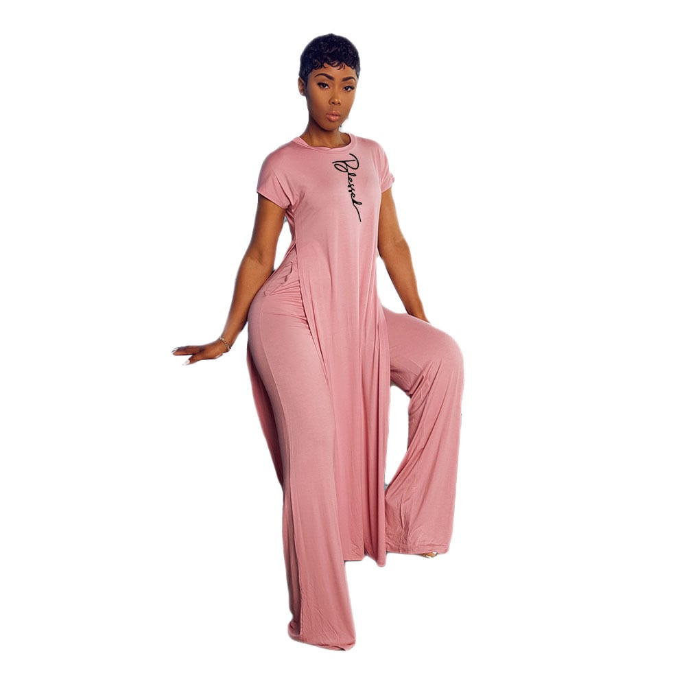 Casual Solid Color Two-Piece Short Sleeve Set
