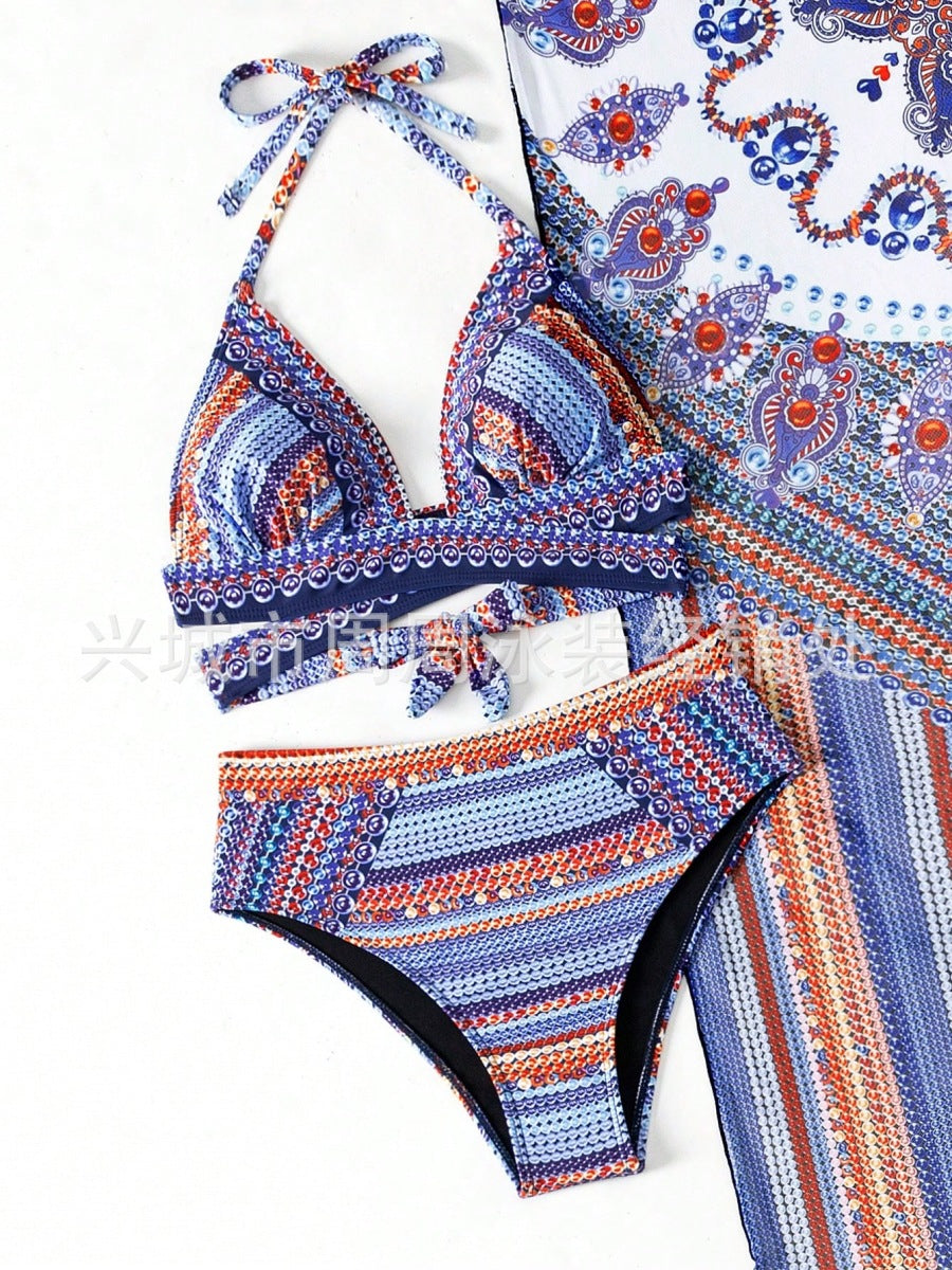 2023 New Sexy Three-Piece Bikini Set with Shawl