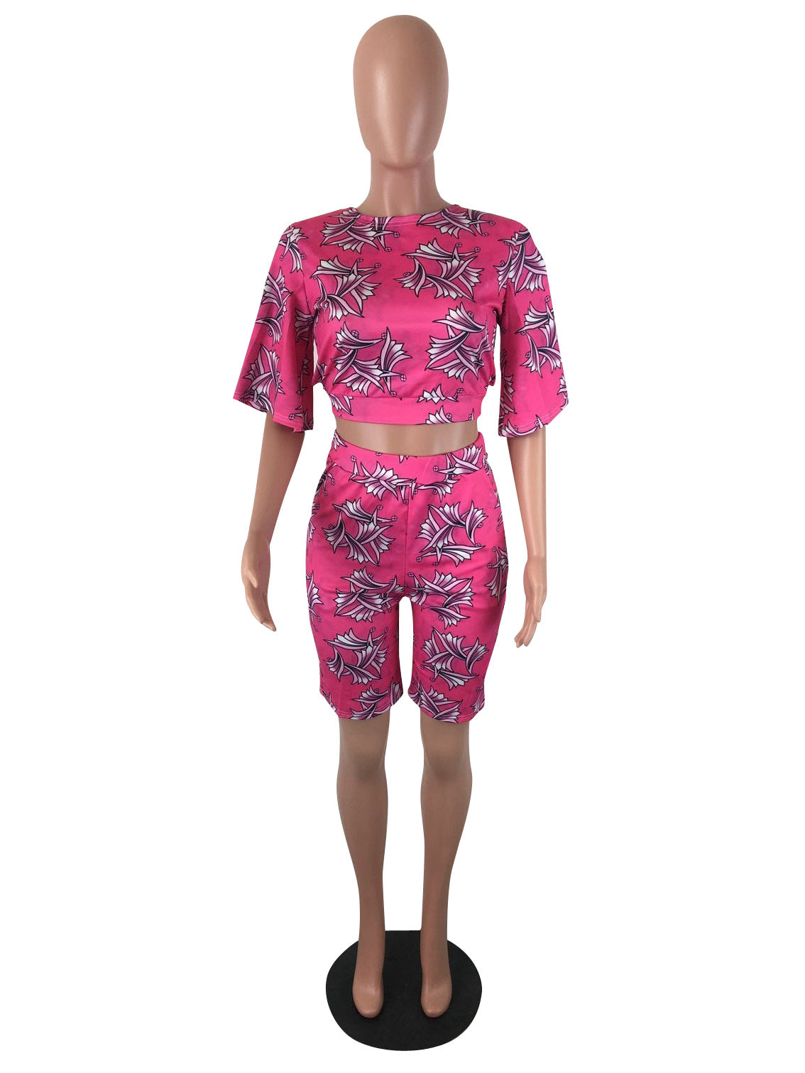 Printed T-Shirt and Casual Two-Piece Set