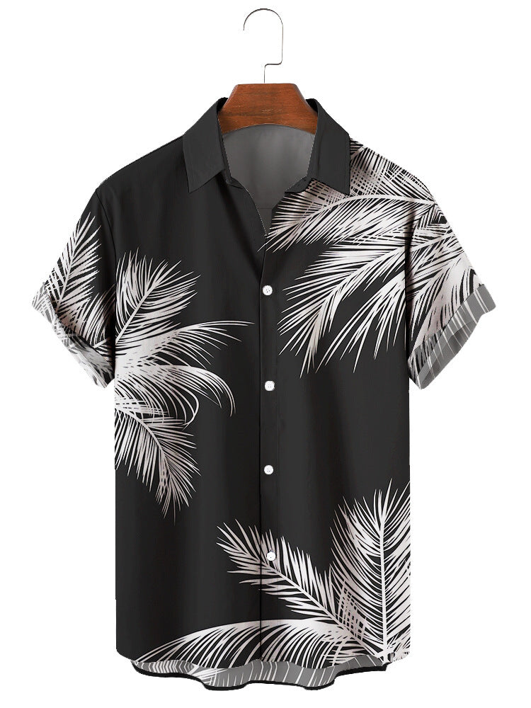 Hawaiian Men's Summer Shirt with 3D Sunflower Print