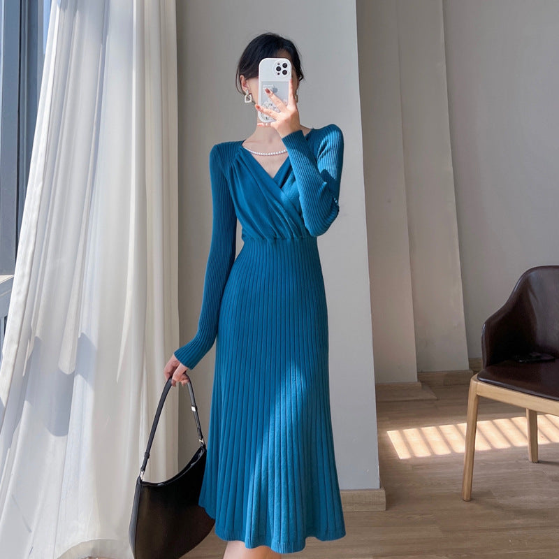 Evarisluxe Tricot Vintage Knit Luxury Dress