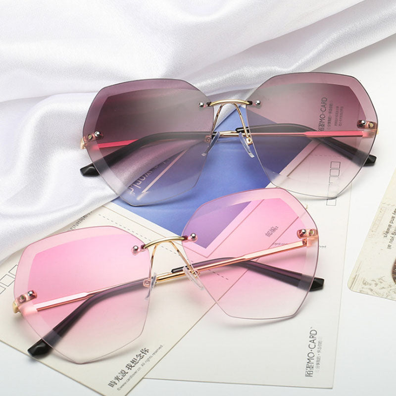 Vintage Rimless Pilot Sunglasses for Men and Women