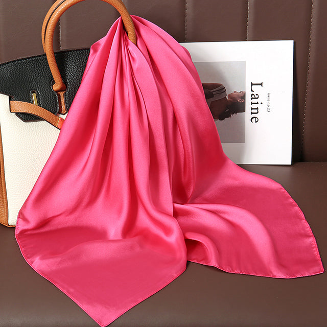 Evarisluxe Silk Satin Square Scarf