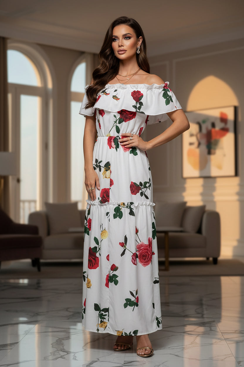 Evarisluxe Off-Shoulder Relaxed Maxi Dress