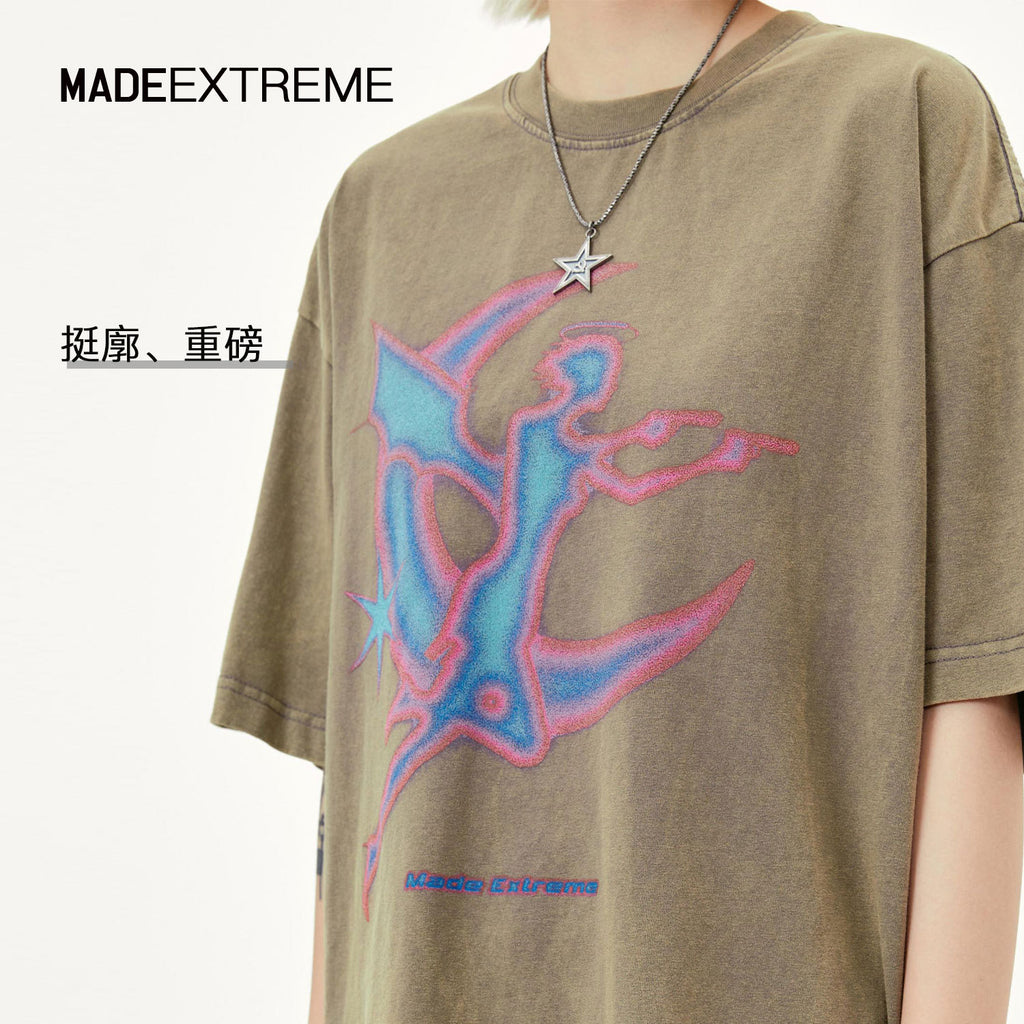 Extreme Short-Sleeved T-Shirt for Men and Women - Moon Print