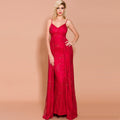Evarisluxe Elegant V-Neck Backless Party Dress