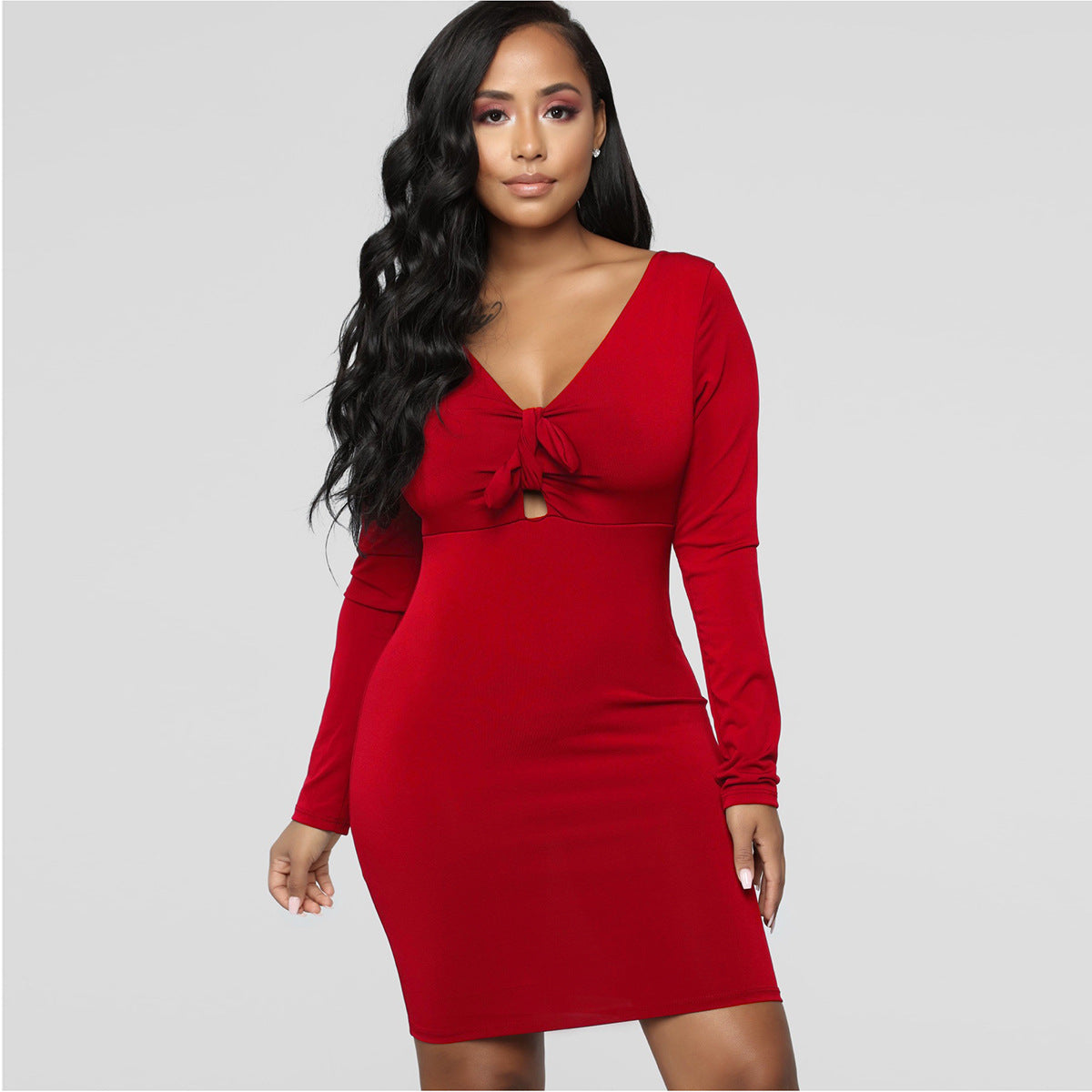Spring Women's Sexy Long Sleeve Off-Shoulder Dress