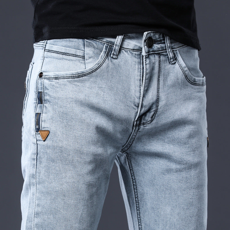 Men's Slim Fit Stretch Denim Pants - Fashionable Casual Wear