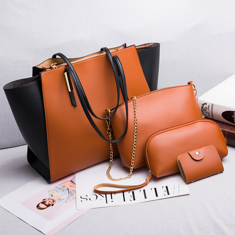 Women's Solid Color Four-Piece Shoulder Bag Set