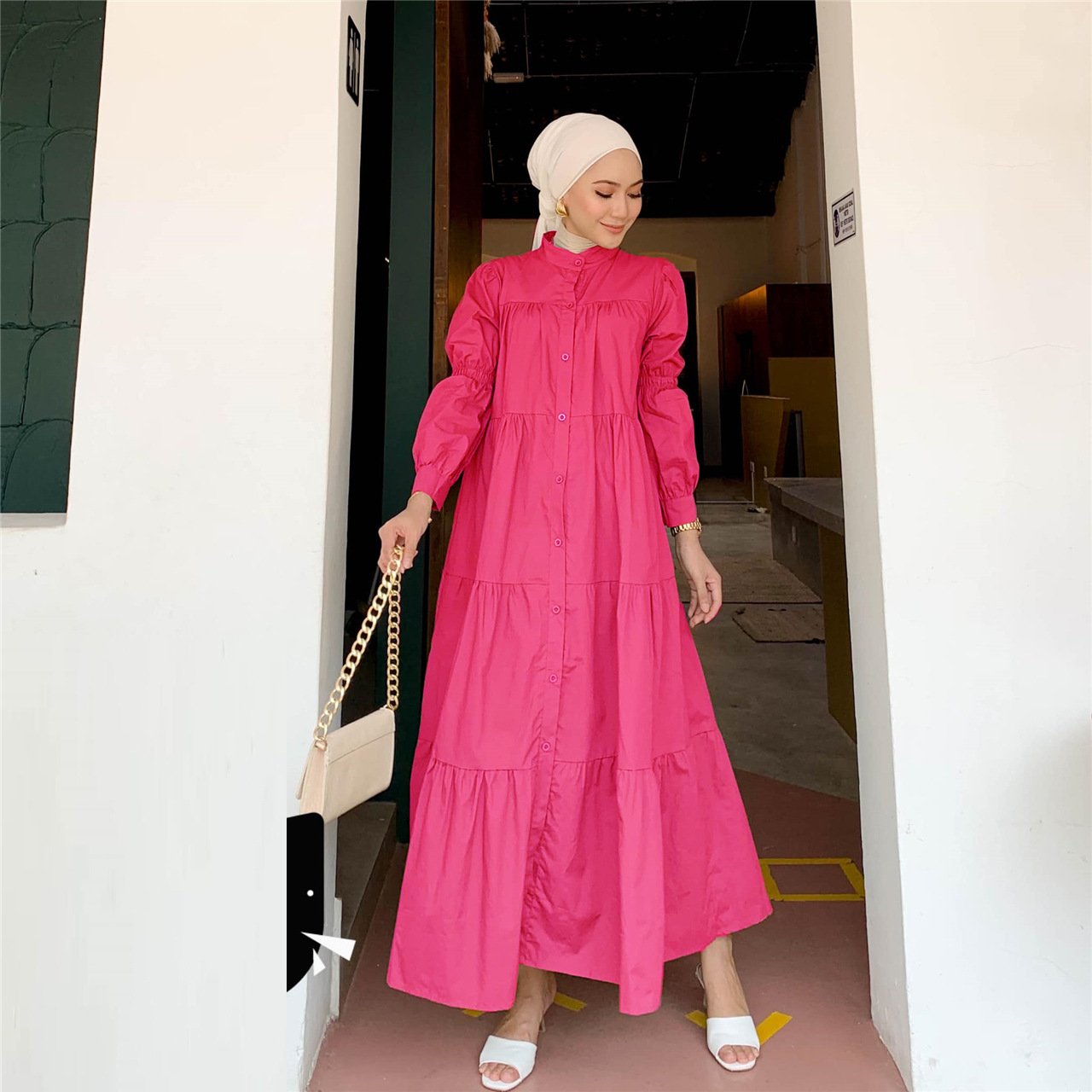 The Coton Patchwork Indonesian Modest Dress | Evarisluxe