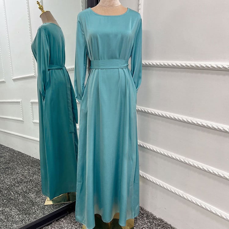 Soft Satin Scarf Gown Dress for Women