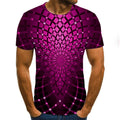 3D Geometric Print Men's T-Shirt, Short Sleeve