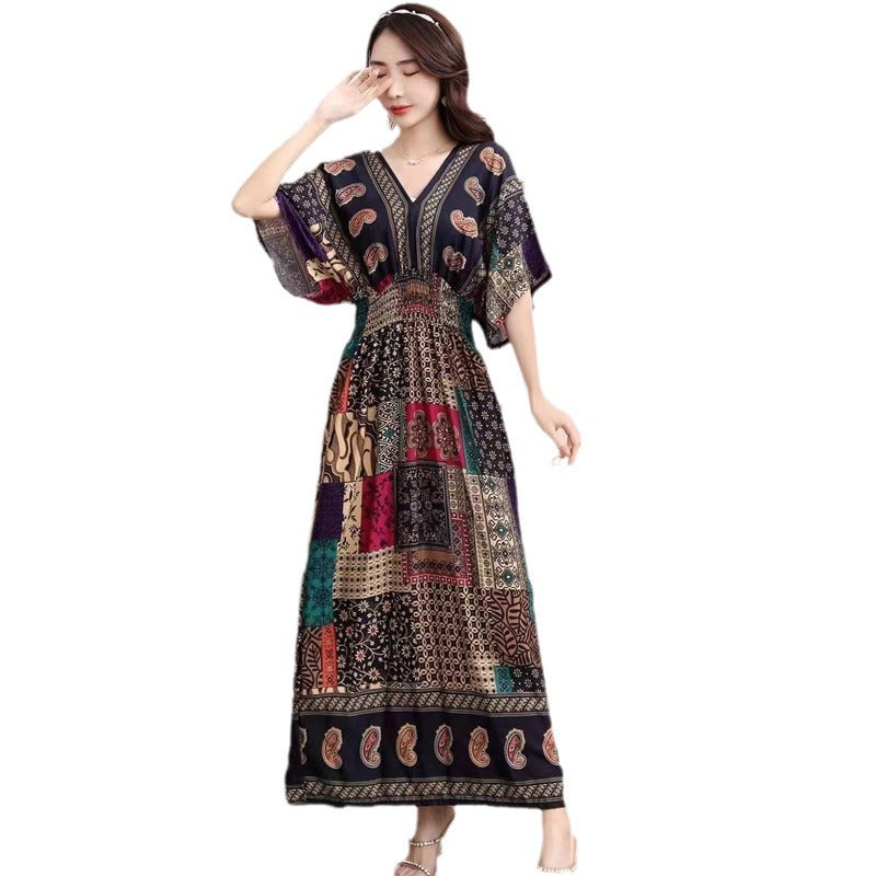 Southeast Asia Travel Floral Cotton Dress for Summer