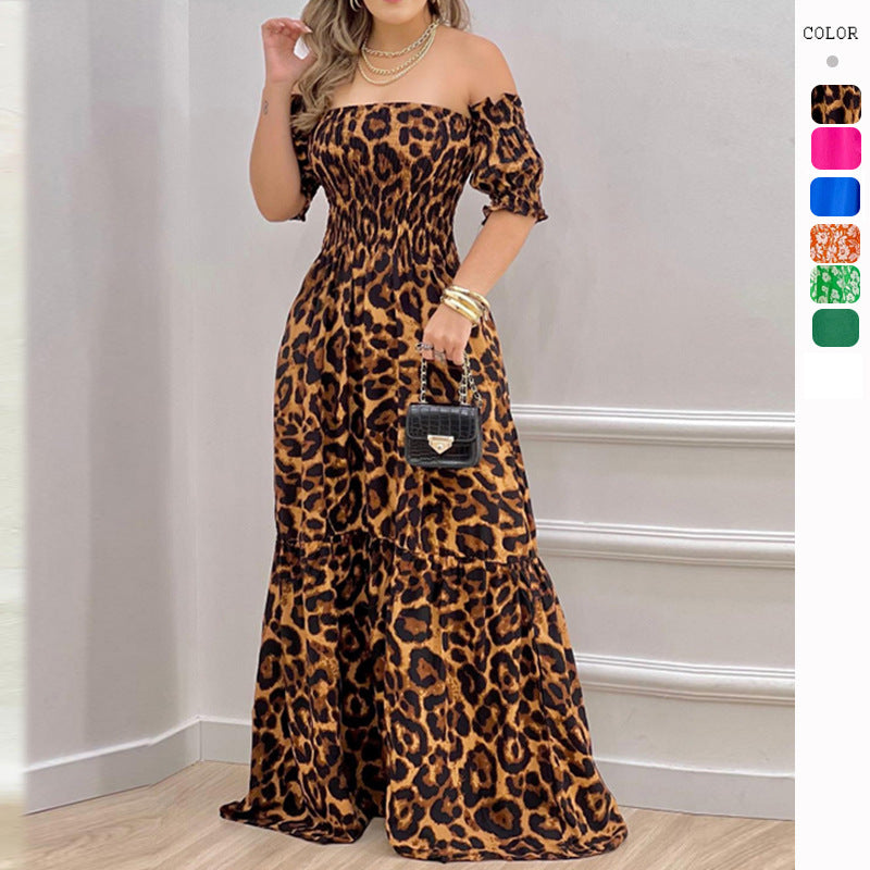 2023 Women's Spring/Summer Off-Shoulder Printed Dress