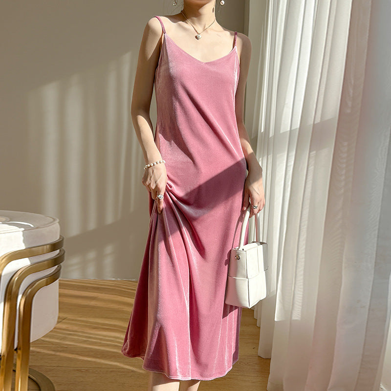 Women's Spring Summer Midi Dress with Elegant Design