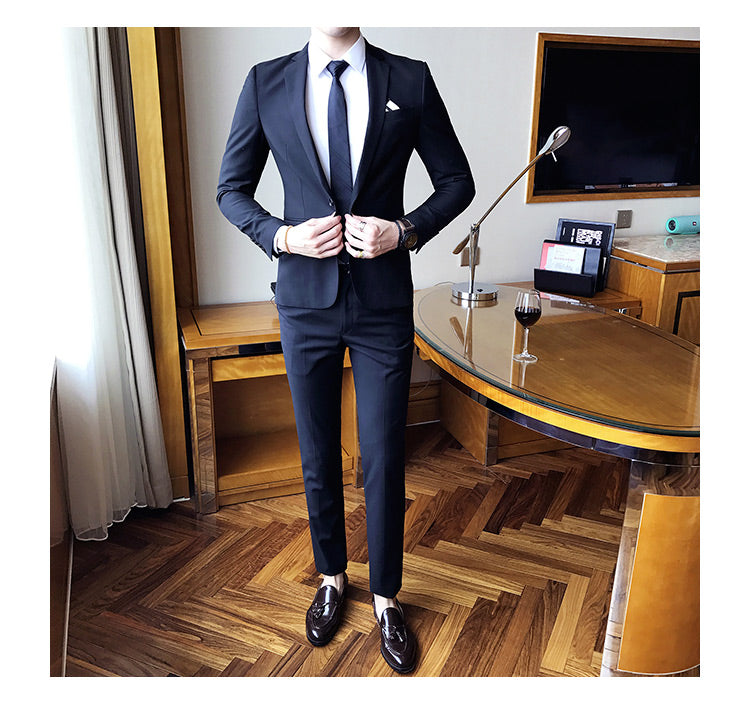 Men's Fashion Two-Piece Suit Set for Spring/Fall 2019