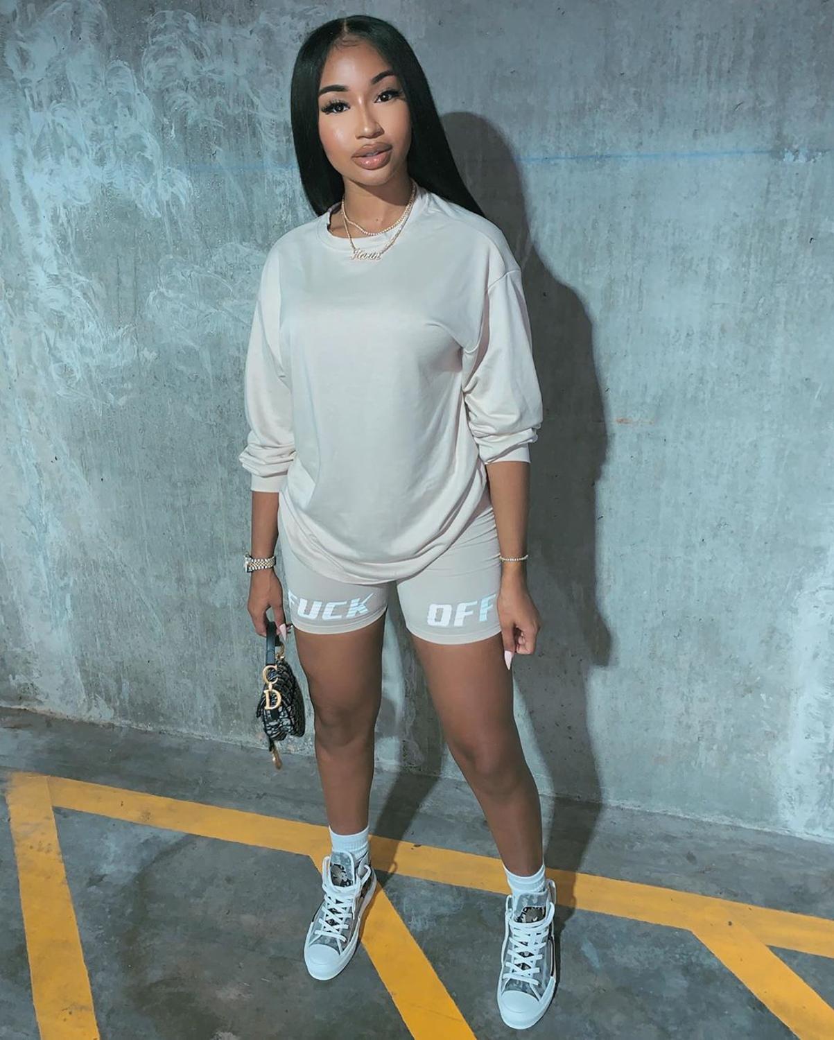 Women's Letter Print Casual Two-Piece Set