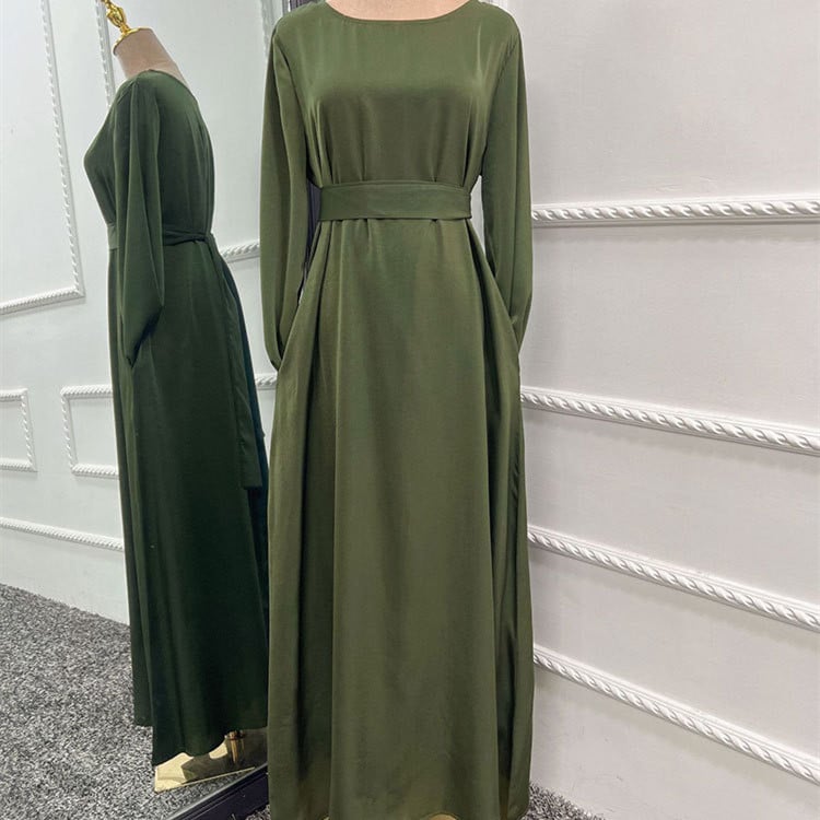 Soft Satin Scarf Gown Dress for Women