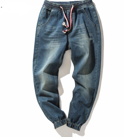 Elastic Black Harem Pants for Men - Loose Fit Youth Jeans