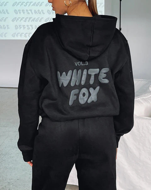 Fashionable Logo Hoodie and Sweatpants Set (2 Pieces)