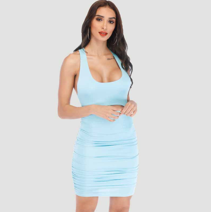 Elegant Ruffled Tie-Detail Women's Dress