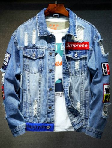 Embroidered Denim Jacket by MIJKO