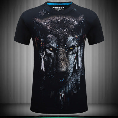 3D Animal Pattern Short Sleeve T-Shirt for Men