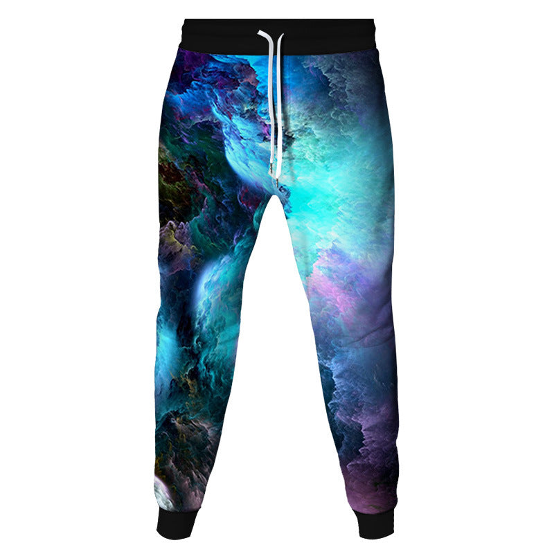 Flame 3D Printed Belted Pants for Men and Women