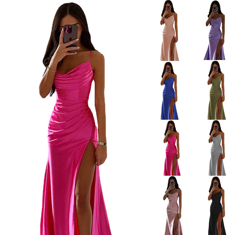 2023 Spring Satin Strapless Bodycon Dress