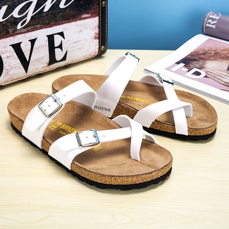 Summer Flat Sandals for Men and Women - Cork Slide Ons