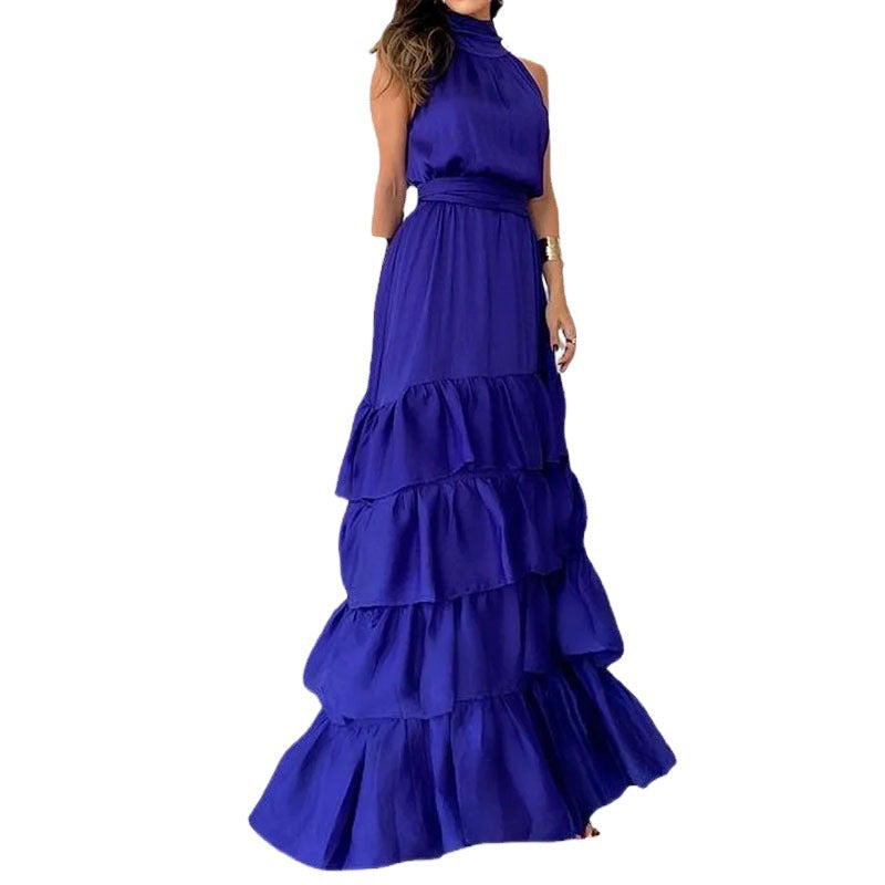 2023 Summer Sleeveless Waist-Tie Long Dress for Women