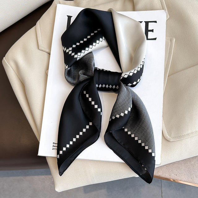 Evarisluxe Silk Satin Square Scarf