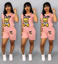 Sequin Cartoon 2-Piece Plus Size Summer Outfit Set
