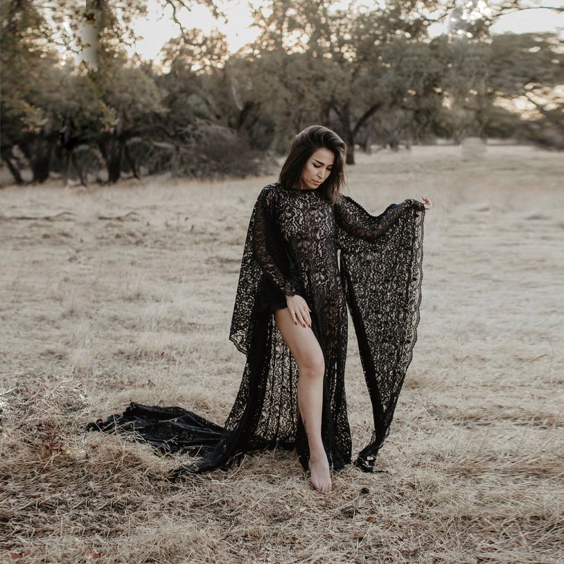Evarisluxe Lace Maternity Drawstring Dress