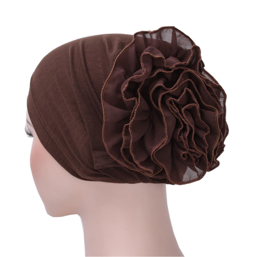 New Monochrome Muslim Chiffon Turban Hat (In Stock)