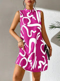 2023 Summer Floral Stand Collar Dress for Women