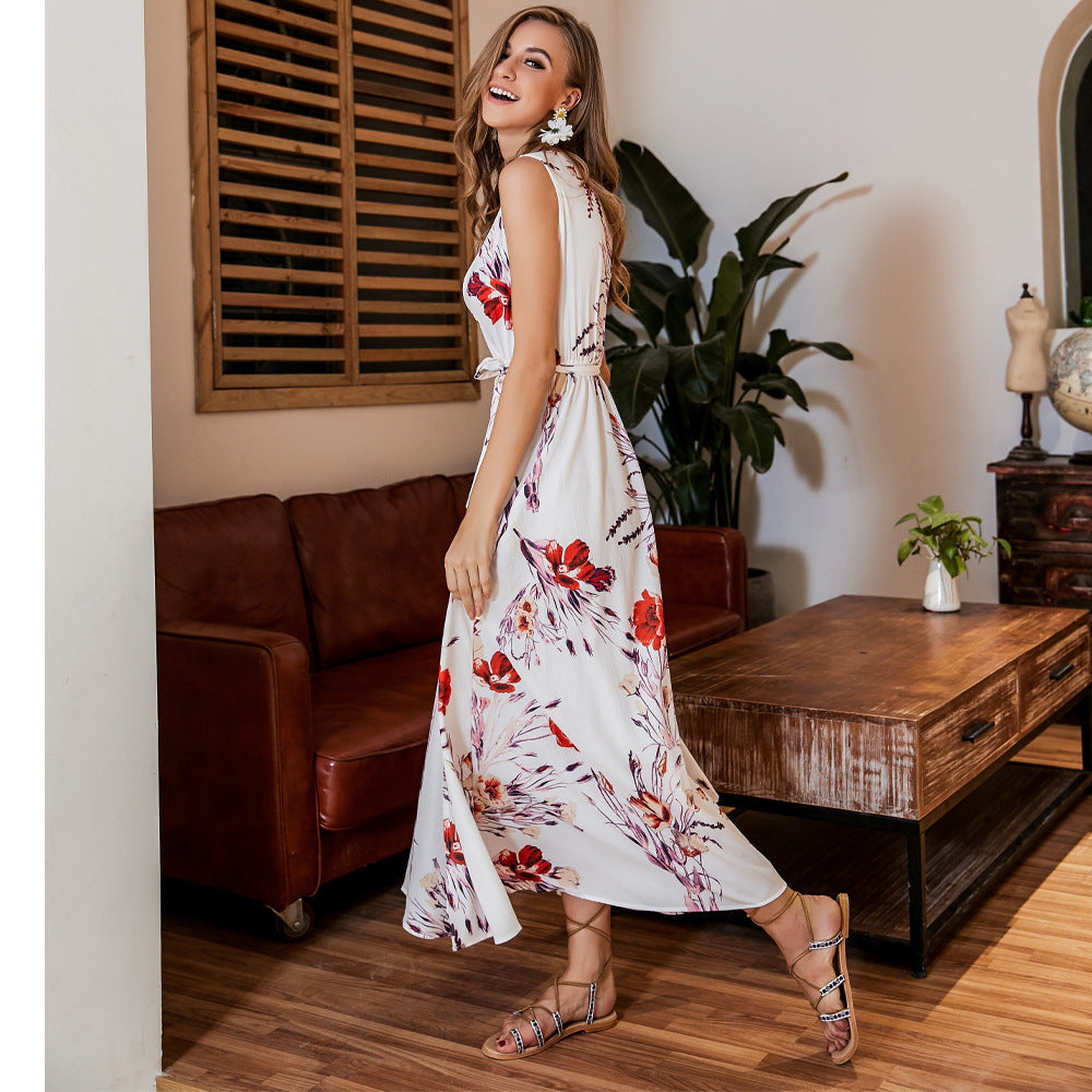 Evarisluxe Bohemian Print Coastal Maxi Dress