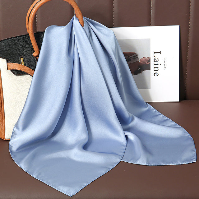 Evarisluxe Silk Satin Square Scarf