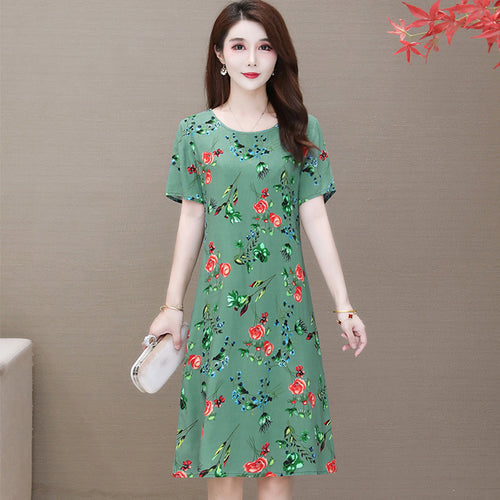 Chic Short Sleeve Cotton Dress for Summer Women