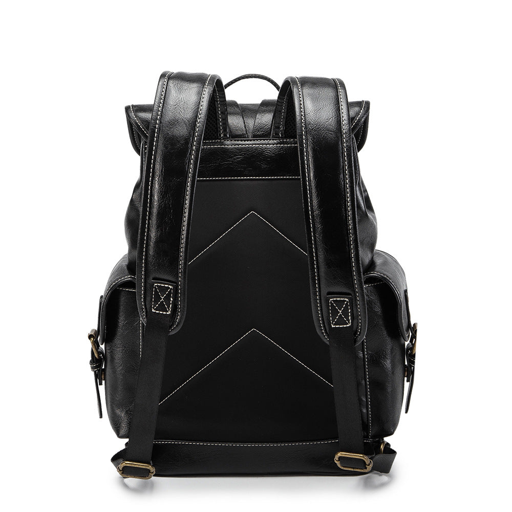Stylish PU Leather Backpack for Men - Outdoor Travel