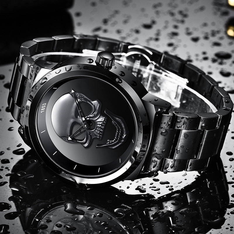 LIGE 3D Skull Watch for Men