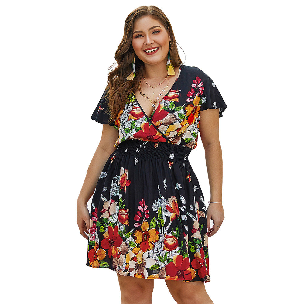 Evarisluxe Spring Floral Midi Dress